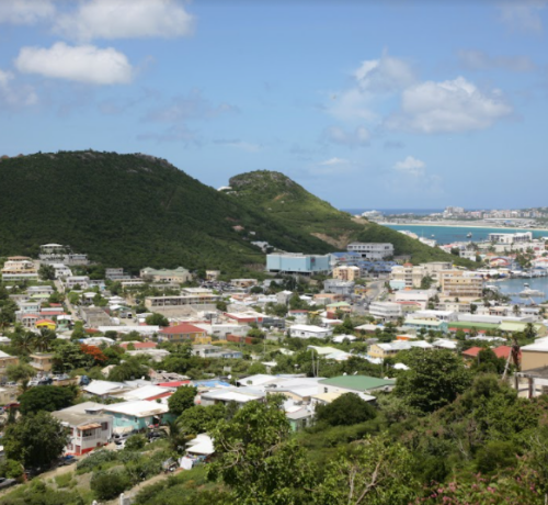 An aerial view of St Maarten