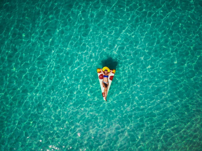 Woman enjoying on a beach in St. Maarten