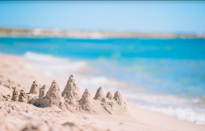 sand castles by the beach
