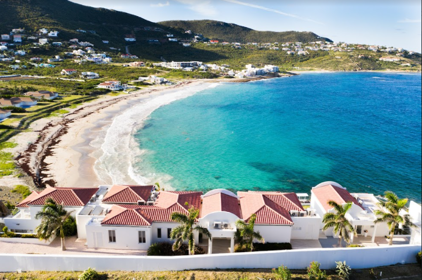 An aerial view of St. Maarten properties